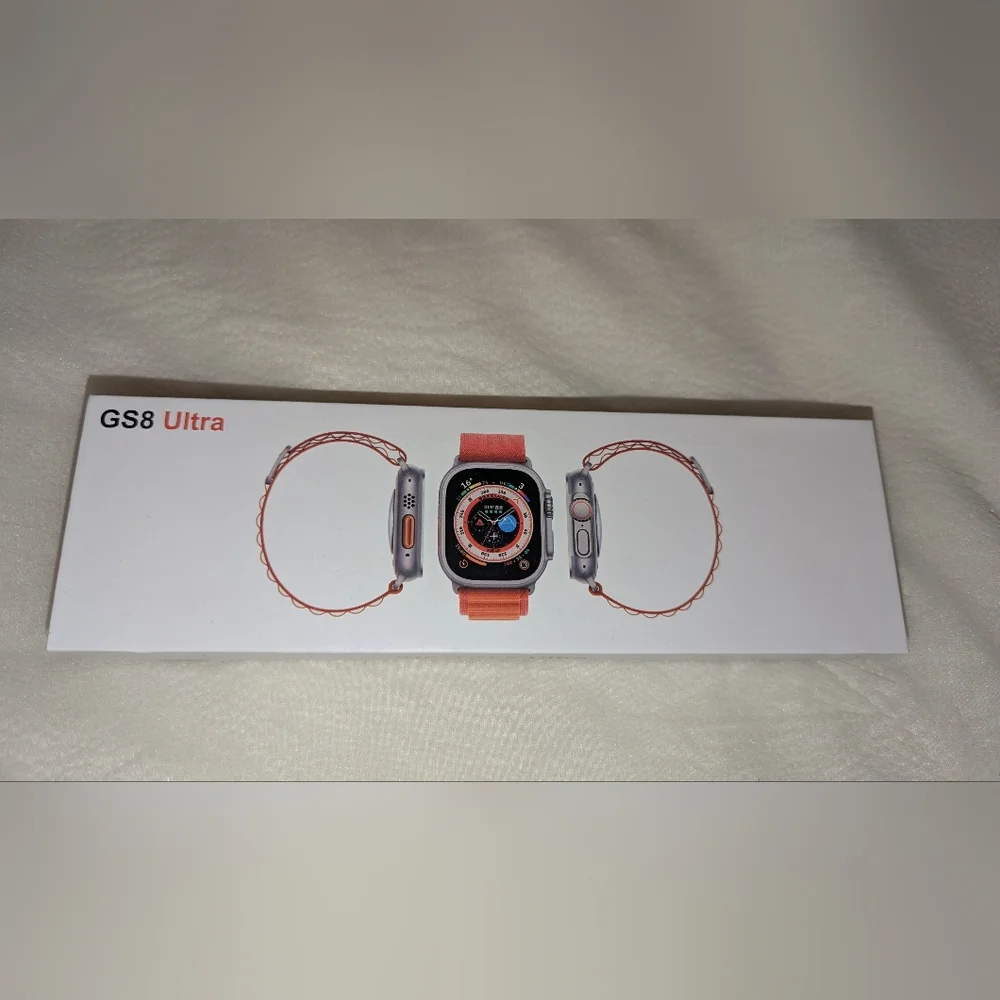GS8 Ultra Smartwatch Bluetooth Heart Rate Waterproof Black Band NIB